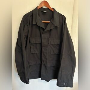 US Military Black BDU Field Jacket 2X Tactical Coat Ripstop Utility Heavyweight